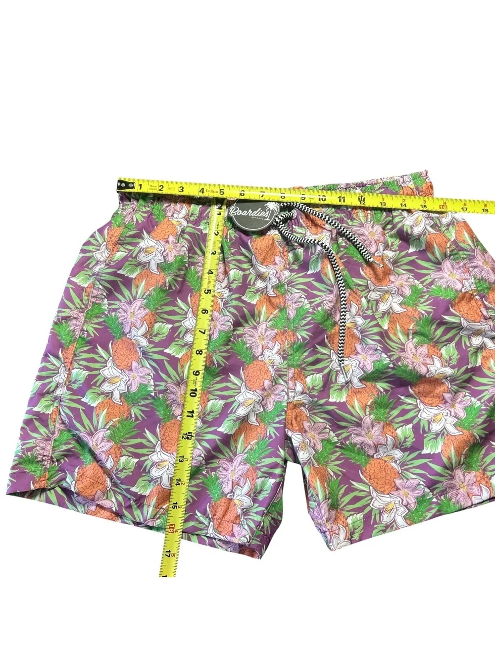 BOARDIES men’s mesh lined swim beach shorts trunks tropical pattern size L NWT